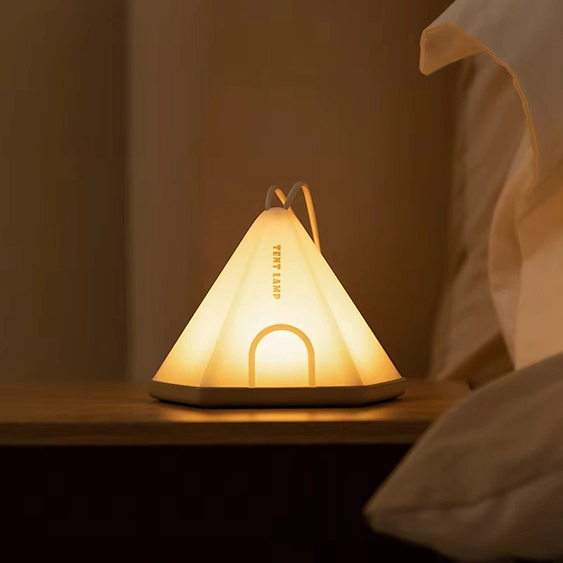 Tent Shape Camping Personalized Battery Powered Light Table Lamp Bed Room Unique Creative Night Light for Children