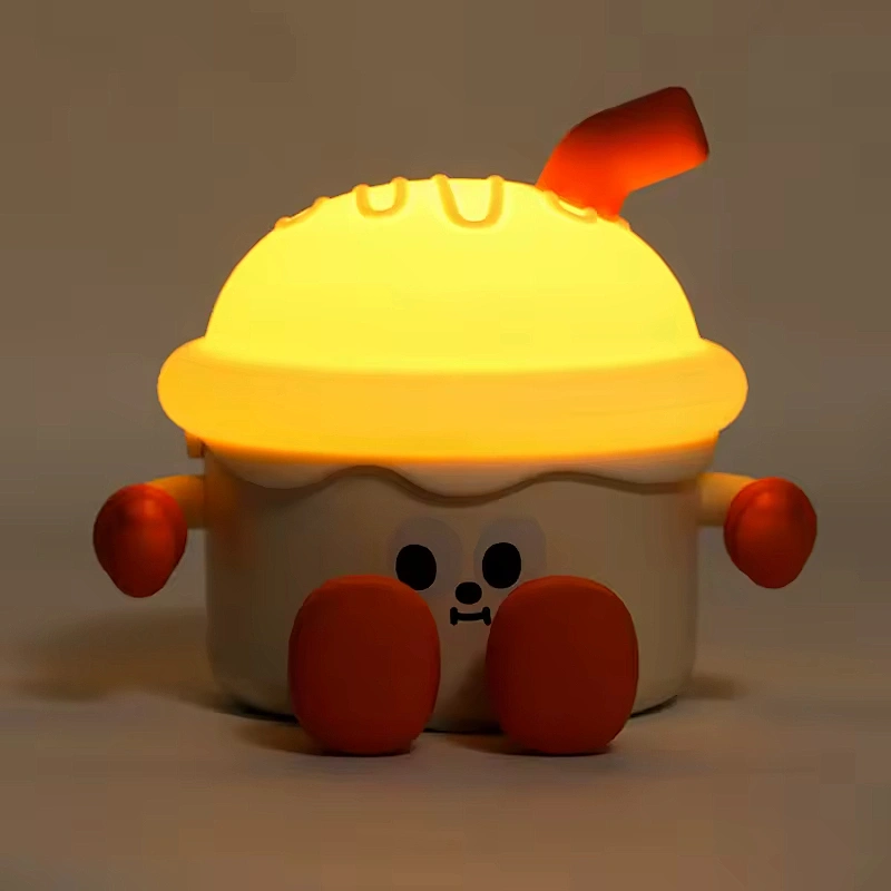 Cute Anime Ice Cream Mini Table Lamp Rechargeable Desk Light with Legs Phone Holder Kids Night Light for Children