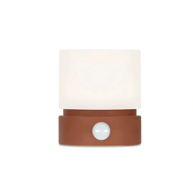Home Decoration Wooden Cylindrical Rotating Timing Desk Warm Lamp Led Rechargeable Digital Display Bedside Night Light for Kids