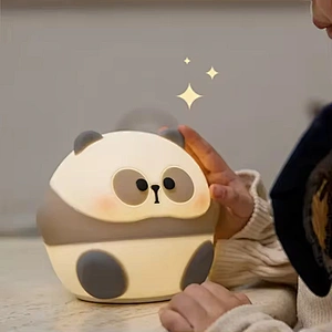 Rechargeable Panda LED Night Light Touch Control Silicone Lamp for Kids