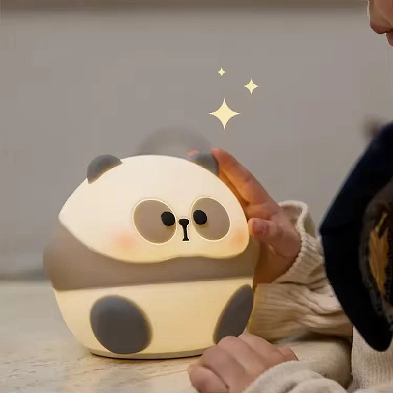 Rechargeable Panda LED Night Light Touch Control Silicone Lamp for Kids
