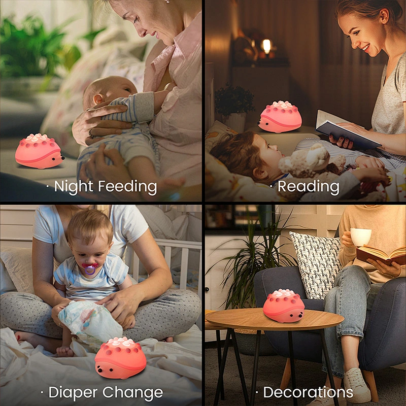 Colorful Silicone Animal LED Night Light Kids Sensor Control Mini Rechargeable USB Touch Power Generation 5V Battery Bedroom Use