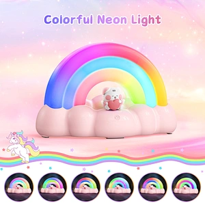 ICARER FAMILY Rechargeable LED Night Light Multicolored ABS Material Touch Control Kids Room Use Rainbow Night Light Room Use