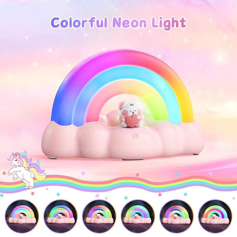 ICARER FAMILY Rechargeable LED Night Light Multicolored ABS Material Touch Control Kids Room Use Rainbow Night Light Room Use