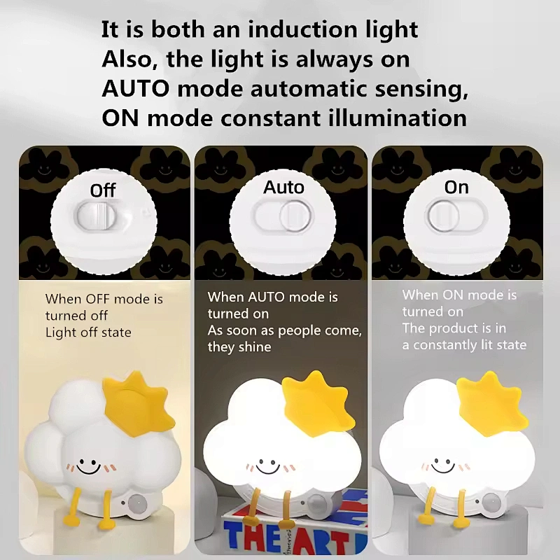 Cute Silicone Night Light With Cloud Shape Design Night Lamps for Kids Tap Control Night Light Baby Gift Home Use