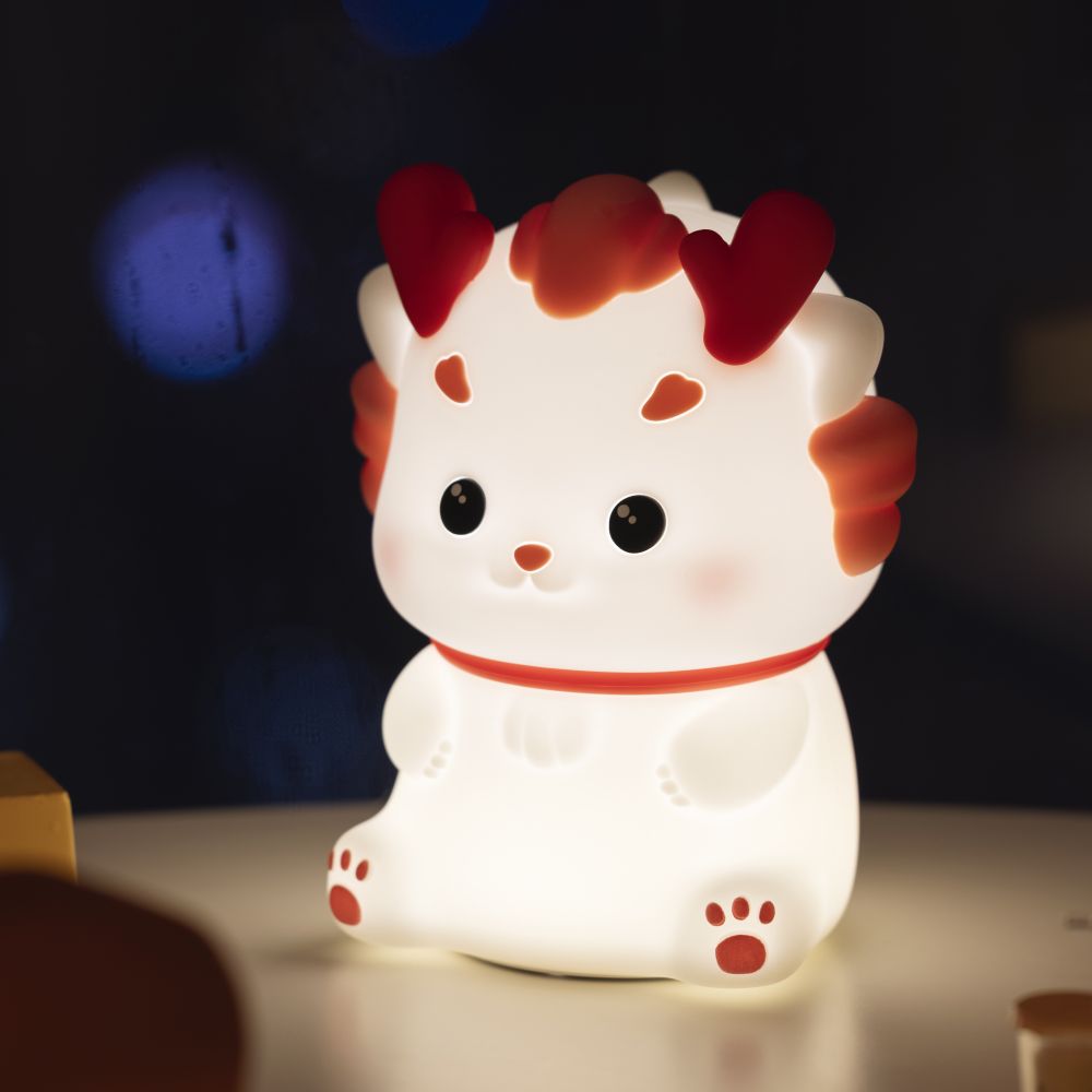 Kids Rechargeable Silicone LED Loong Night Light Warm White Emission for Kids Night Light for Bedroom Use