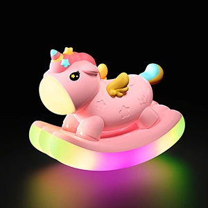 ICARER FAMILY Unicorn Shape Rainbow Colorful Small Sleeping Bedroom Decoration Cartoon Kids Night Light Custom Cute Lamp