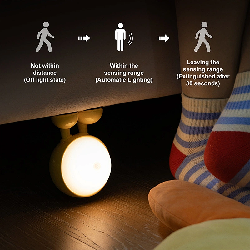 Mini LED Night Light for Kids Rechargeable USB with Sensor Control Warm Color Duck Design for Home Bedroom Use