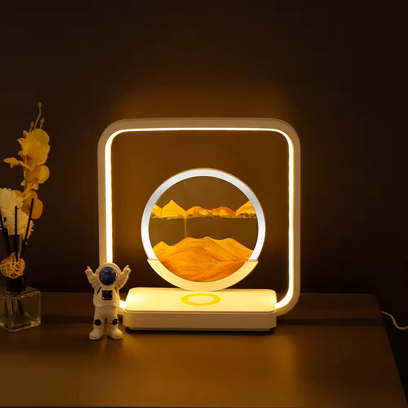 Unique Hourglass Design 15W Wireless Charger Home Decoration Desk Lights Lamp Smart Night Light for Bedroom