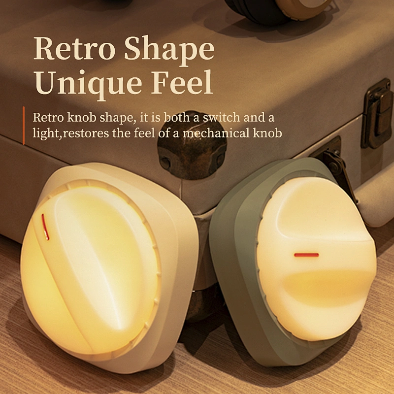 Knob Switch Design Rechargeable Portable USB Light Children's Home Decor Wall Mount Mini Bedroom Cute USB Light
