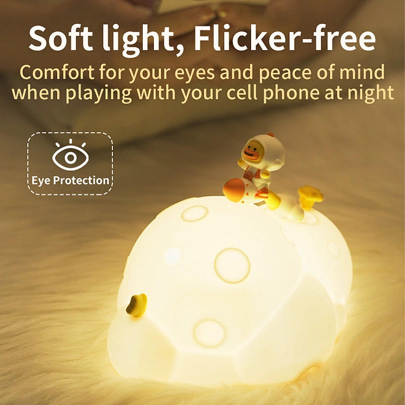 ICARER FAMILY USB Rechargeable Night Light for Kids With Friendly Skin Silicone Night Light for Room Use