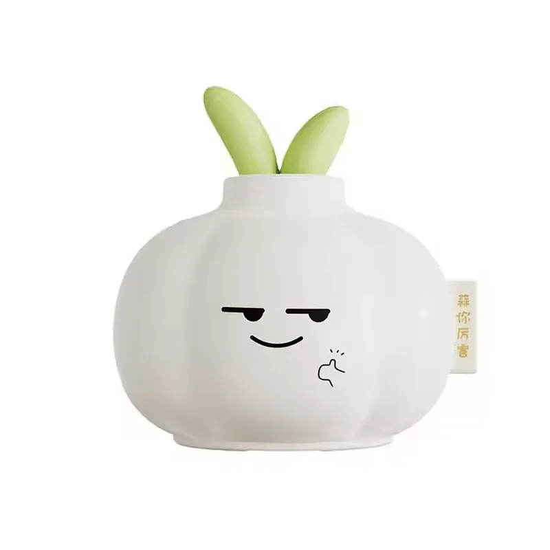 Awesome Garlic LED Night Light USB Charging Dimming Function Modern Design Cartoon Bedroom Silicone Lamp Mini Size Soft Sleep