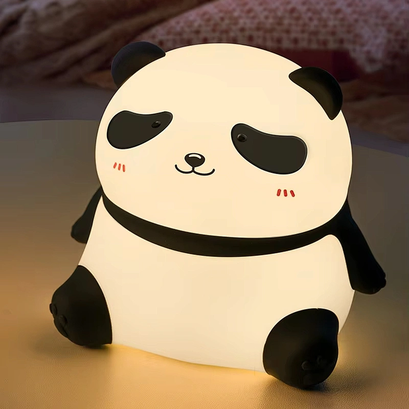 LED Light Creative Panda Silicone Night Light Table Lamp Bedroom USB Rechargeable Touch Control Night Light