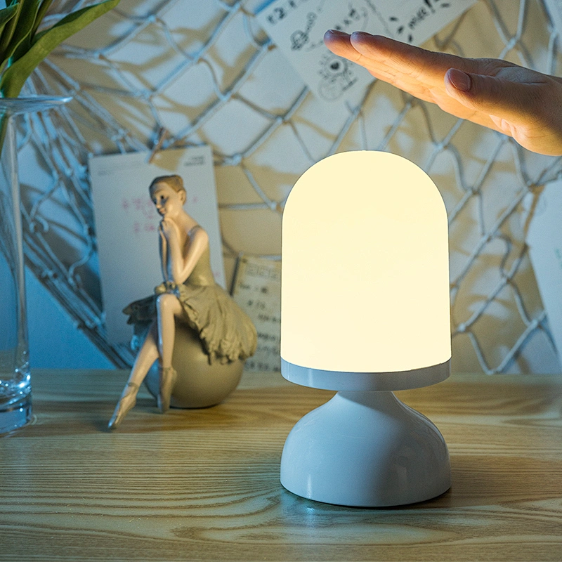 LED Night Light Intelligent Voice Control Night Light  Mushroom Lamp Rechargeable ABS Material for Children's Bedroom Room