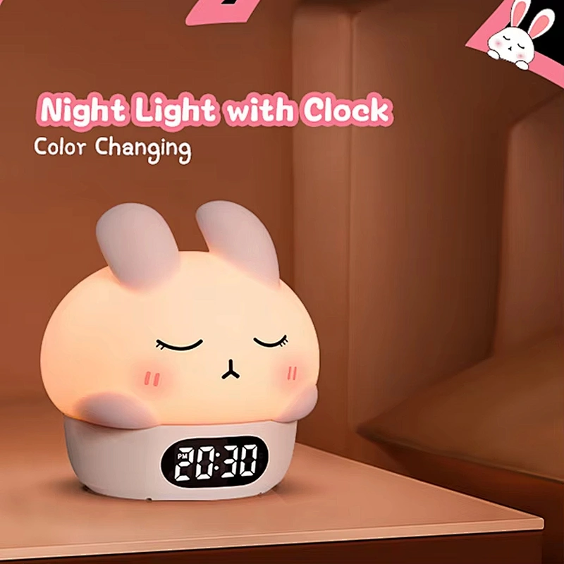 Crystalline Rabbit Bunny Table Lamp for Kids USB & Battery Operated Warm White Light Touch Control Night Light Bedroom