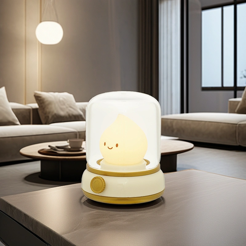 Mini Modern LED Desk Lamp Warm Color Night Light Projection Kids Rechargeable ABS Material Colorful Emitting Switch Power