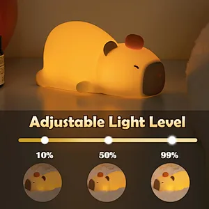 Creative Capybara Night Lamp  Cute Silicone LED Light for Nursery and Desk Decor