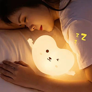 Remote Control Table Lamp for Home Decor Cute Heart Shape Children Gift Bedroom Decoration Kids Baby Love Silicone Night Light