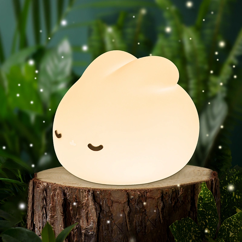 ICARER FAMILY Modern Touch Control Dream Rabbit LED Night Lamp for Bedroom Cute Silicone with USB Rechargeable