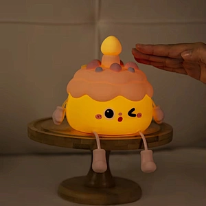 Modern Creative Silicone Candle Cake Night Light USB Charging Soft LED Desk Lamp with Touch Control for Home Decor Atmosphere