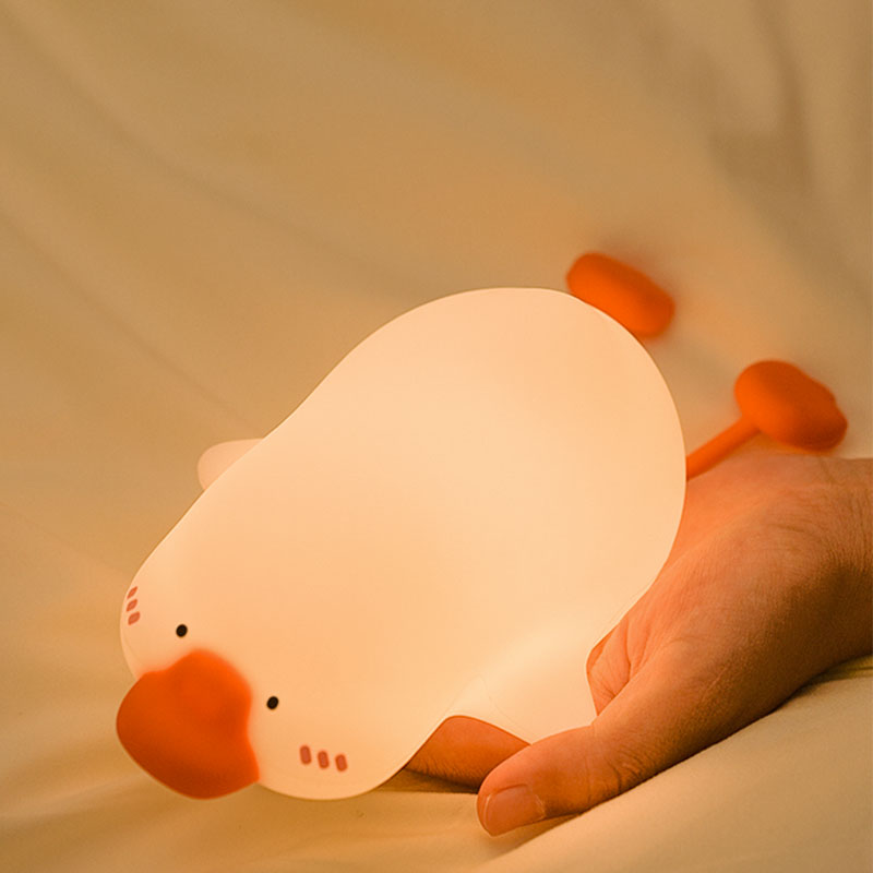 ICARER FAMILY Animals Night Light Goose Pat Silicon Night Light Baby Kids Smart Silicone Night Light for Kids Room