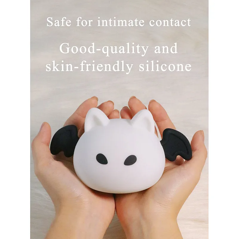 Small Cute Bat Anime Smart Rechargeable Pat Touch Night Light Kids Living Room Home Decor Portable USB Night Light