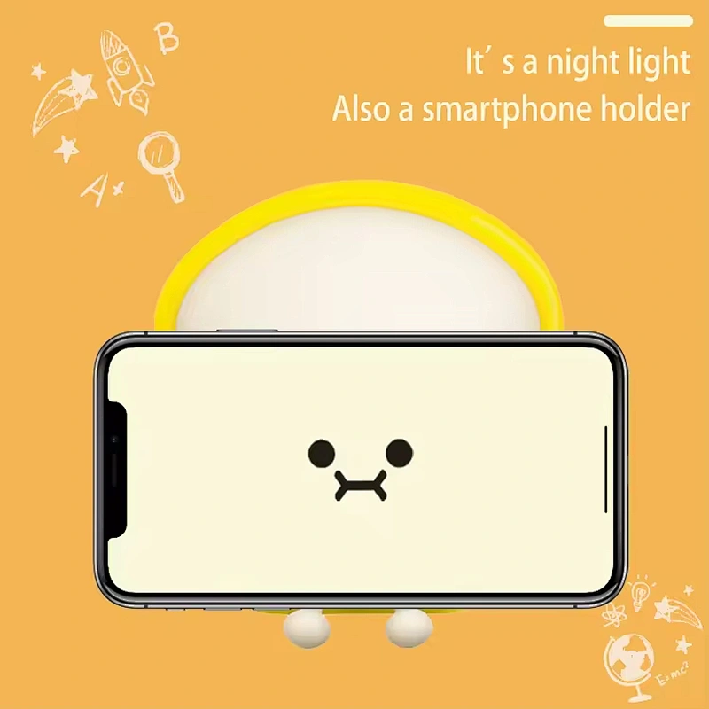 MY Toast Night Light Silicone Night Lamps With Phone Holder Design Rechargeable Night Light for Kids Baby Bedroom