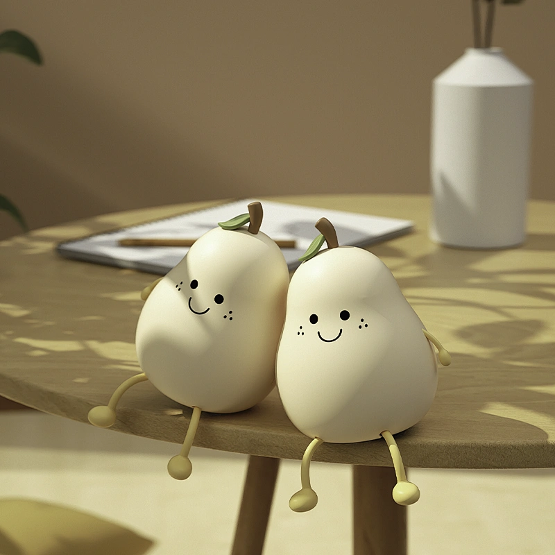 Pear-Shaped LED Night Light with Soft, Serene Glow for Kids Room and Sweet Dreams