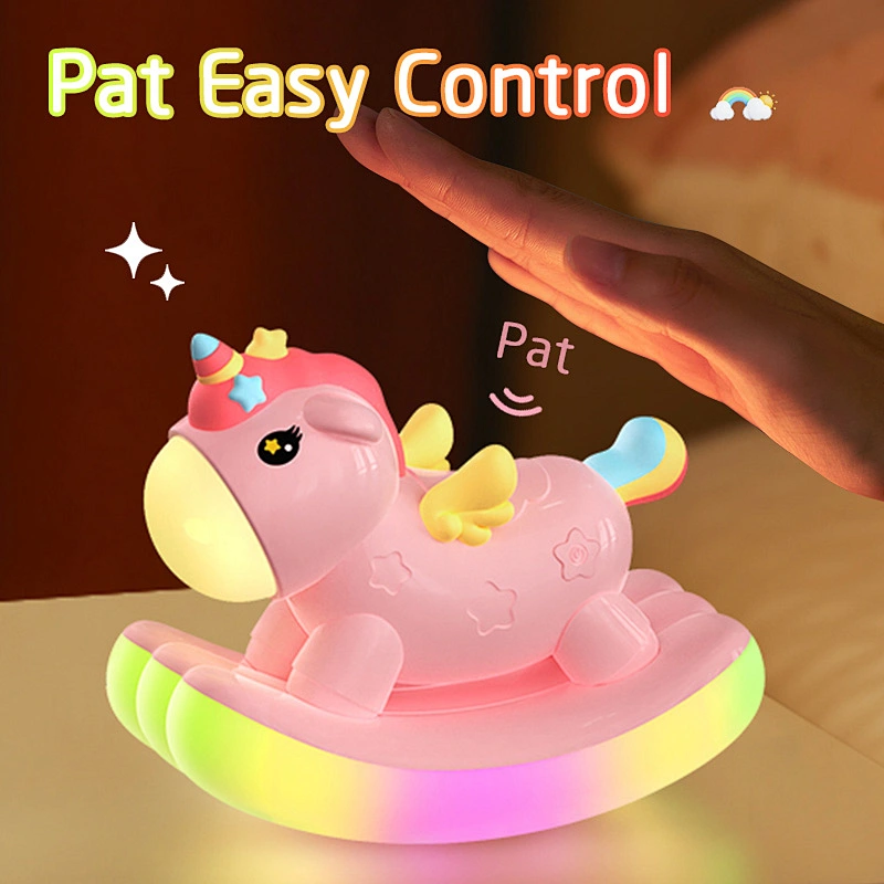 ICARER FAMILY Cute Lamps Silicone Bedside Light for Kids Touch Night Light Pat Control Design Night Light for Baby Home Use