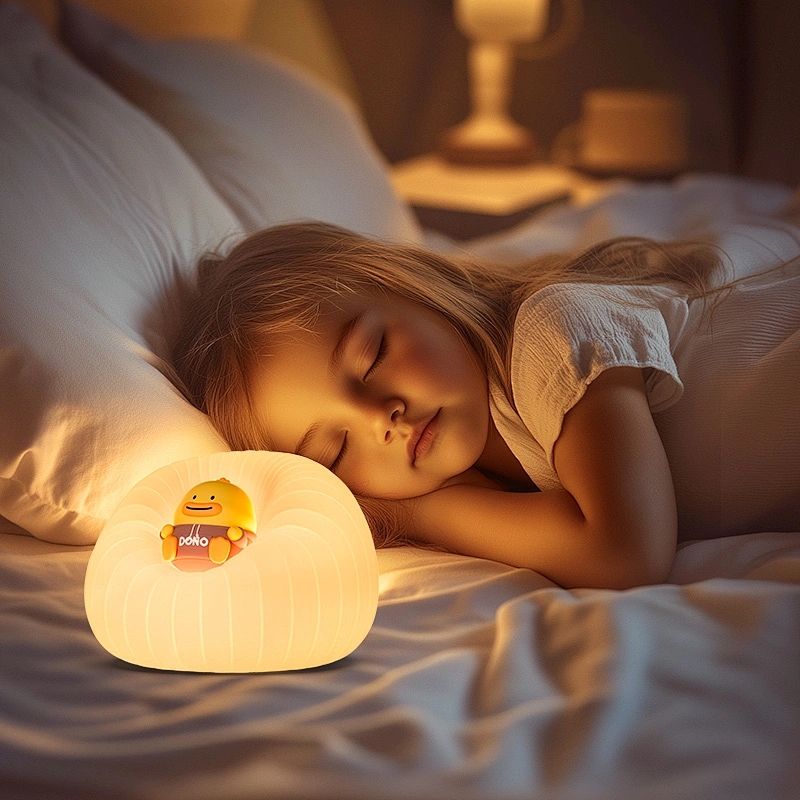 ICARER FAMILY 1200mAh Rechargeable Mini LED Table Lamp Cute Duck Night Light with Touch Sensor for Children's Birthday Gift