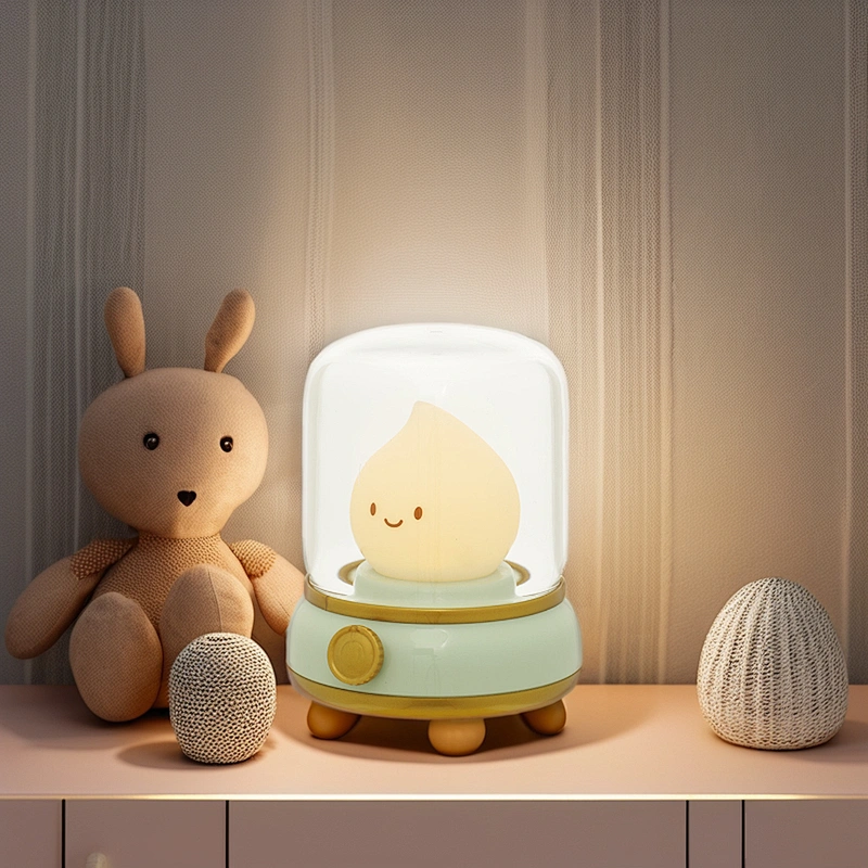 Mini Modern LED Desk Lamp Warm Color Night Light Projection Kids Rechargeable ABS Material Colorful Emitting Switch Power