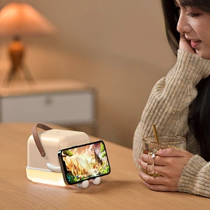 ICARER FAMILY Rechargeable Cute Night Light Smart Desk Lamp with Wireless Charger