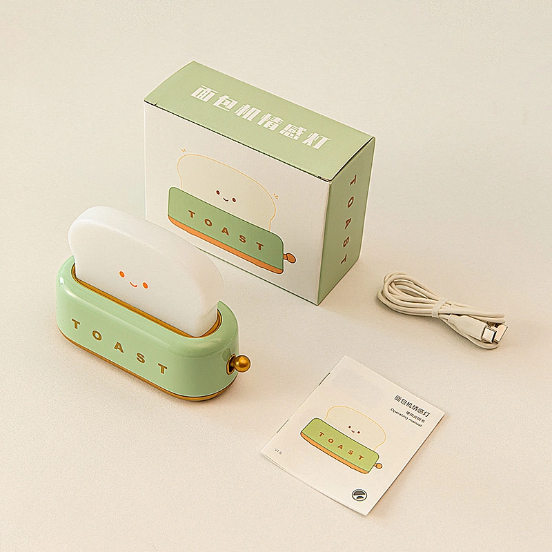 ICARER FAMILY Mini Silicone Night Light Modern Design Bread Maker Shape LED Rechargeable Source for Bedroom Application