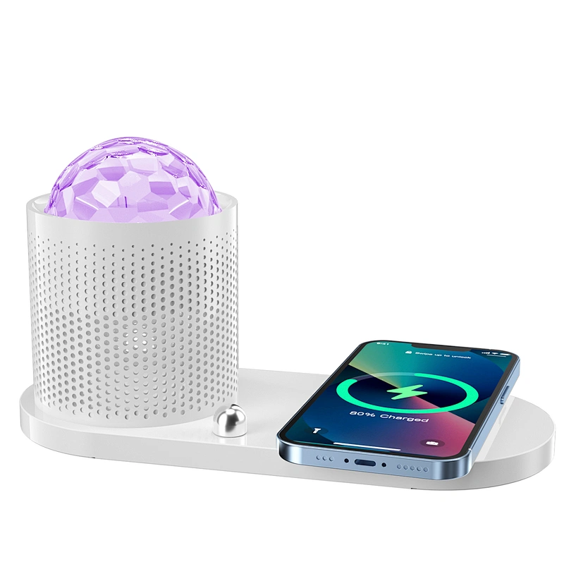 2021 Christmas Hot Selling 10W Wireless Charger with Star Projector LED Light for iPhone Table Fashion Wireless Charger