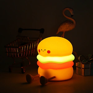 Modern Lighting Hamburger Shape Phone Holder Anime Cute Gift Bedroom Led Light Room Mood Desk Lamp for Kids Baby Children