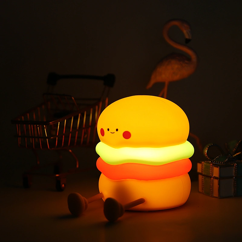 Modern Lighting Hamburger Shape Phone Holder Anime Cute Gift Bedroom Led Light Room Mood Desk Lamp for Kids Baby Children
