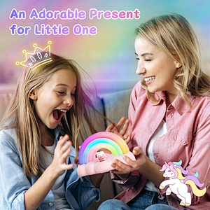 ICARER FAMILY Rechargeable LED Night Light Multicolored ABS Material Touch Control Kids Room Use Rainbow Night Light Room Use