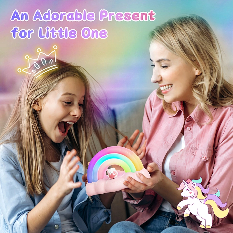 ICARER FAMILY Rechargeable LED Night Light Multicolored ABS Material Touch Control Kids Room Use Rainbow Night Light Room Use