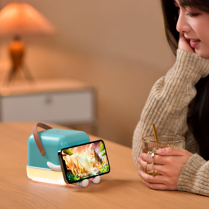 ICARER FAMILY Smart Night Light 1200mAH 3 in 1 Wireless Charger Design With Phone Holder Night Light