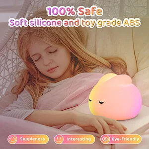 Modern Mini Rabbit LED Desk Lamp Bedroom Colorful Lighting Mode Silicone USB Rechargeable Touch Power Cute Christmas Gift
