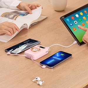 ICARER Family Power Bank 10000mah Portable Rechargeable Power Bank Ultra Slim Type-C Input/10W Output for Laptop