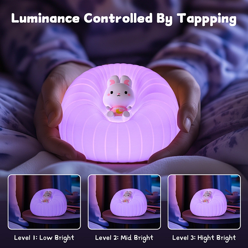 ICARER FAMILY Night Light Duck 1200mAh Smart Cute Rechargeable Silicone Night Light for Kids