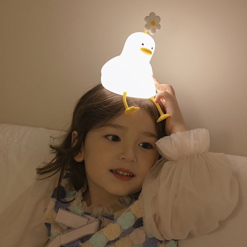 Cute Duck Night Light Bedroom Baby Nursing Eye protection Mobile Phone Stand Cartoon Cute Duck Silicone Light Birthday Gift