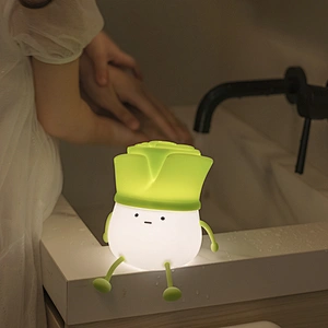 Leek Silicone Night Light Scallion Ming Children's Bedroom Sleep Charging Bed with Sleep Creative Gift