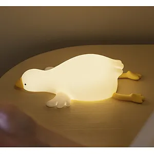Kids Gift Cute Anime Goose Mood Light Led Plug Lamp Sensor Induction Child Night Light Kids Desk Lamp for Decoration Home