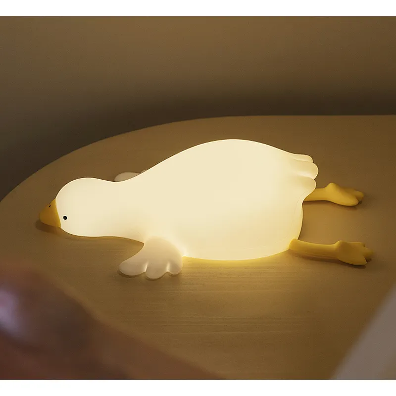Kids Gift Cute Anime Goose Mood Light Led Plug Lamp Sensor Induction Child Night Light Kids Desk Lamp for Decoration Home
