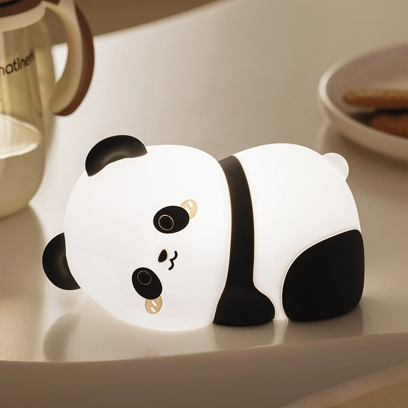 Cross-border Panda Night Light Bedroom Sleep Bedside Atmosphere Light Baby Nursing Eye protection Pat Light New Silicone Lamp