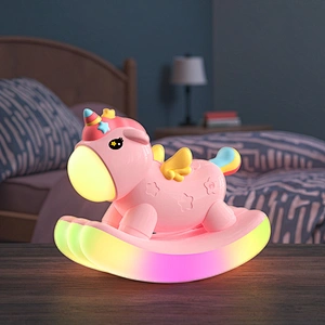 ICARER FAMILY Unique Home Room Decoration Smart Animal Unicorn Bedside Cute Light Baby Night Lamp for Kids Children
