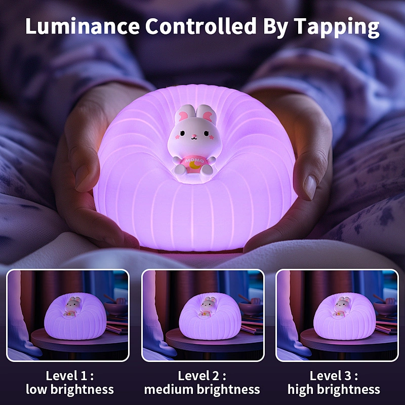 ICARER Family Cute Lamp For Kids Silicone Night Light For Bedroom Beside Lights Gift For Baby