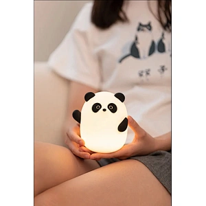 Cartoon Panda Dimmable Nursing Table Tap Lamp Rechargeable USB Led Power Battered Home Room Decoration Kids Night Light